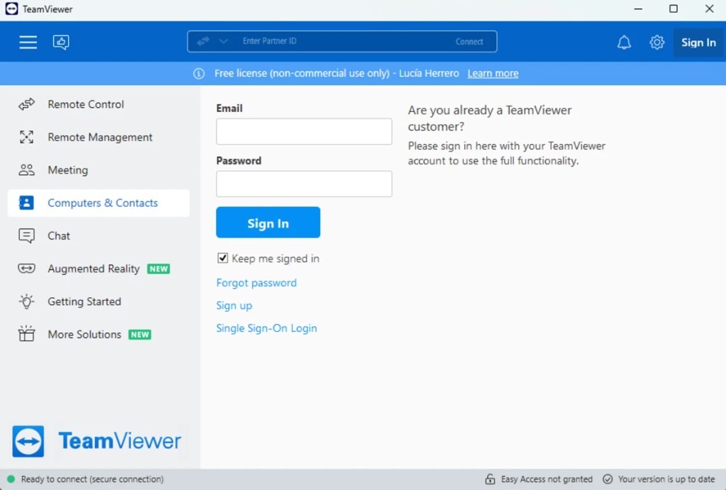 TeamViewer computers and contacts