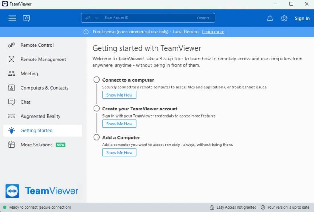 TeamViewer getting started